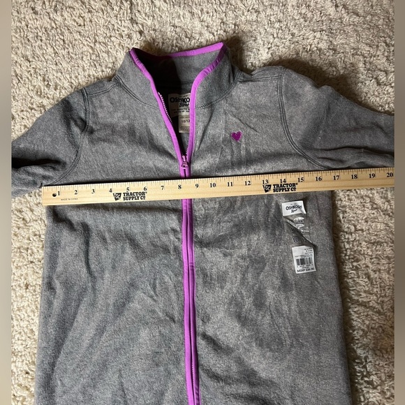 OshKosh B'gosh Kids 10/12 Gray Jacket with Purple Trim NWT - Picture 6 of 6